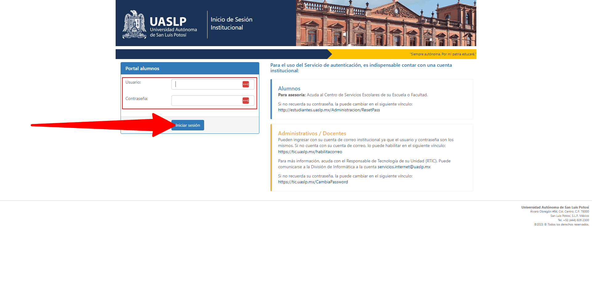 Portal de Alumnos UASLP